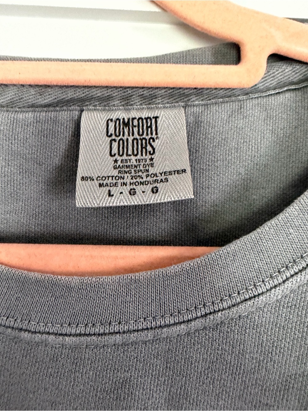 Comfort Colors Gray Crewneck with Red ‘RED BAR’ Logo - Picture 2 of 3
